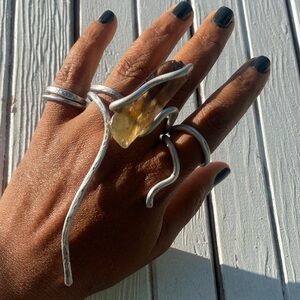 Raw Smoky Quartz Point Ring